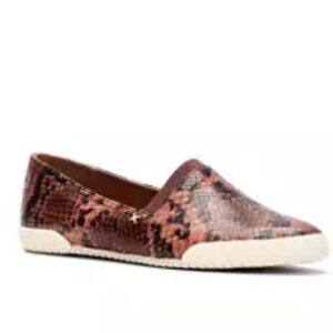 Frye Melanie Brown Leather Loafer Flats Shoes Slip On Snakeskin 8